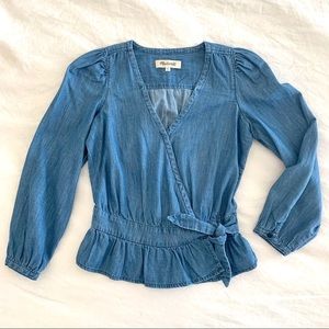 UNWORN | Madewell Puff Sleeve Peplum Top |  XXS
